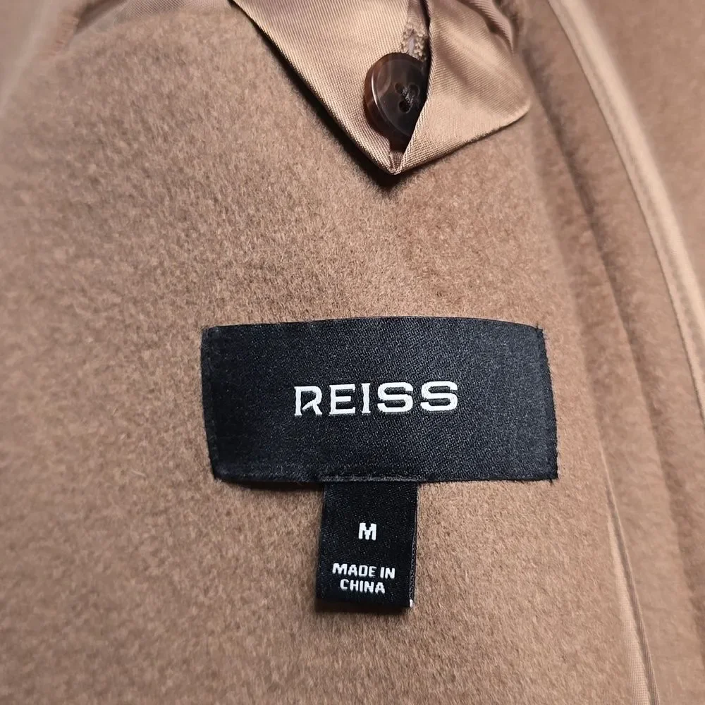 NWT Reiss Light Brown Gable Wool-Blend Single-Breasted Sz Med